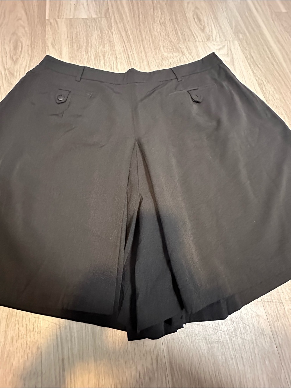 Vintage Newport News Black Pleated Culotte Skort Shorts Plus Size 18W Y2K